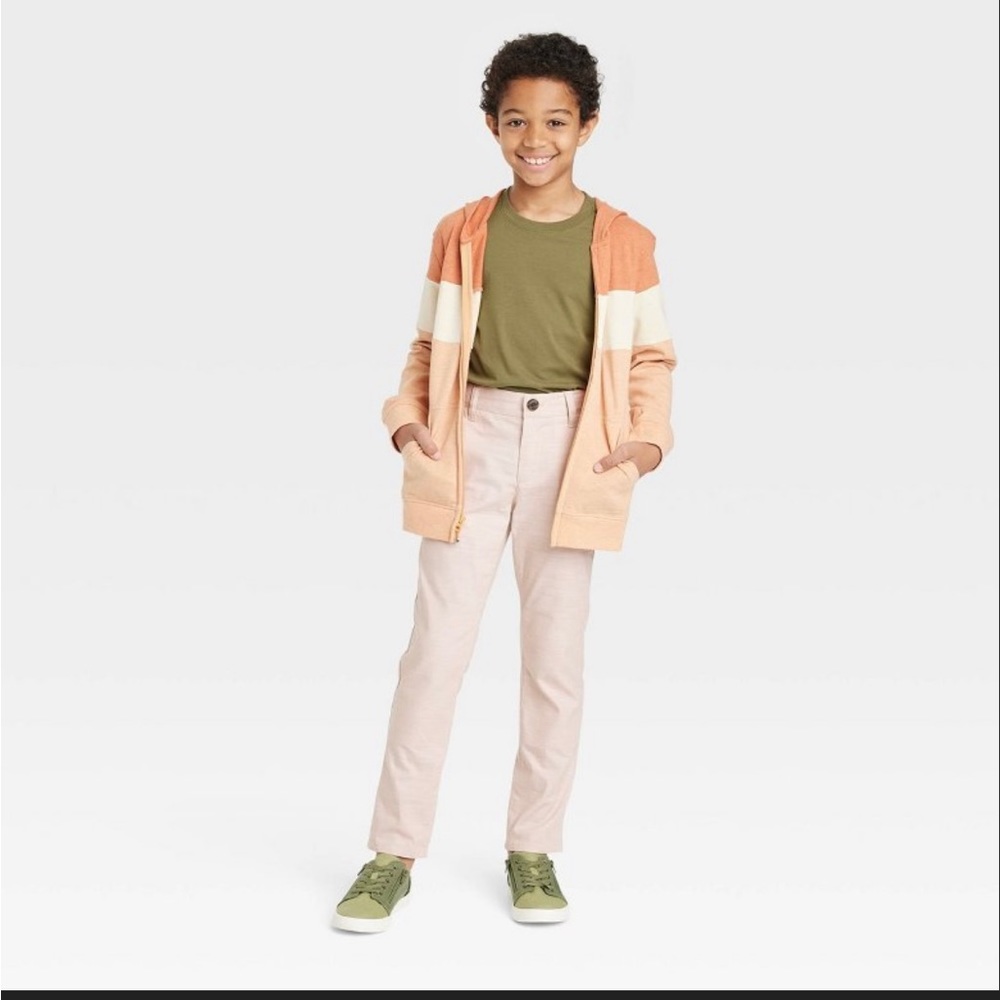Boys Chambray Suit Pants - Cat & Jack Beige Size 14